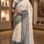 off white & grey chanderi ethnic butti printed ready to wear saree