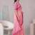 peach pink chanderi block digital print bollywood saree