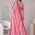peach pink chanderi block digital print bollywood saree