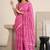Pink linen shibori bollywood digital print saree