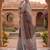 brown chanderi digital printed ready to wear saree