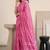Pink linen shibori bollywood digital print saree