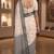 off white & grey chanderi ethnic butti printed ready to wear saree