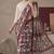 Maroon linen geometric bollywood digital print saree