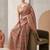 Multicolor linen striped bollywood digital print saree