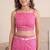 Pink linen shibori bollywood digital print saree