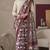 Maroon linen geometric bollywood digital print saree