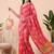 Rose pink linen floral bollywood digital print saree