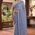blue & white chanderi leheriya printed ready to wear saree