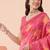 Rose pink linen floral bollywood digital print saree
