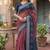 brown & grey chanderi bandhani printed ready to wear saree
