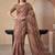 Multicolor linen striped bollywood digital print saree