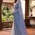 blue & white chanderi leheriya printed ready to wear saree