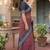 brown & grey chanderi bandhani printed ready to wear saree