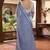 blue & white chanderi leheriya printed ready to wear saree