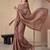Multicolor linen striped bollywood digital print saree