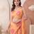 Yellow linen bandhani bollywood digital print saree