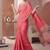 Pink linen bandhani bollywood digital print saree