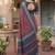 brown & grey chanderi bandhani printed ready to wear saree