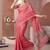 Pink linen bandhani bollywood digital print saree