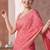 Pink linen bandhani bollywood digital print saree