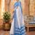 blue & white chanderi striped printed ready to wear saree