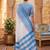 blue & white chanderi striped printed ready to wear saree