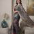 Deep bottle green linen leaf bollywood digital print saree