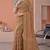 Multicolor linen striped bollywood digital print saree