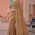 Multicolor linen striped bollywood digital print saree