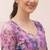Purple linen geometric bollywood digital print saree