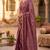 dusty wine chanderi geometric printed ready to wear saree