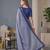 royal blue chanderi digital print bollywood saree
