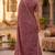 dusty wine chanderi geometric printed ready to wear saree