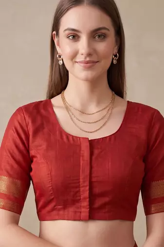 red chanderi digital print bollywood saree