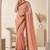 cream & peach chanderi geometric digital print bollywood saree
