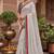 off-white & red chanderi zig-zag printed ready to wear saree