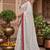 off-white & red chanderi zig-zag printed ready to wear saree