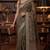 brown chanderi block printed ready to wear saree