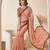 cream & peach chanderi geometric digital print bollywood saree