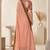 cream & peach chanderi geometric digital print bollywood saree