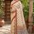 cream chanderi floral printed ready to wear saree