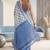blue & white linen geometric bollywood digital print saree