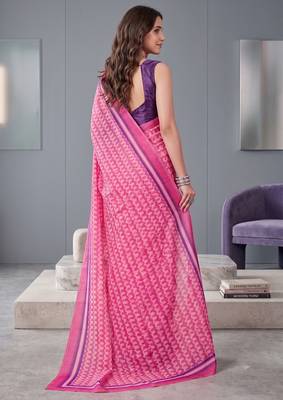 pink chanderi digital print bollywood saree 3