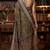 brown chanderi block printed ready to wear saree