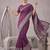 Megenta linen solid bollywood digital print saree