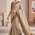beige linen ajrakh print bollywood digital print saree