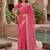 baby pink chanderi block printed ready to wear saree