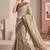 beige linen ajrakh print bollywood digital print saree