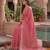 baby pink chanderi block printed ready to wear saree